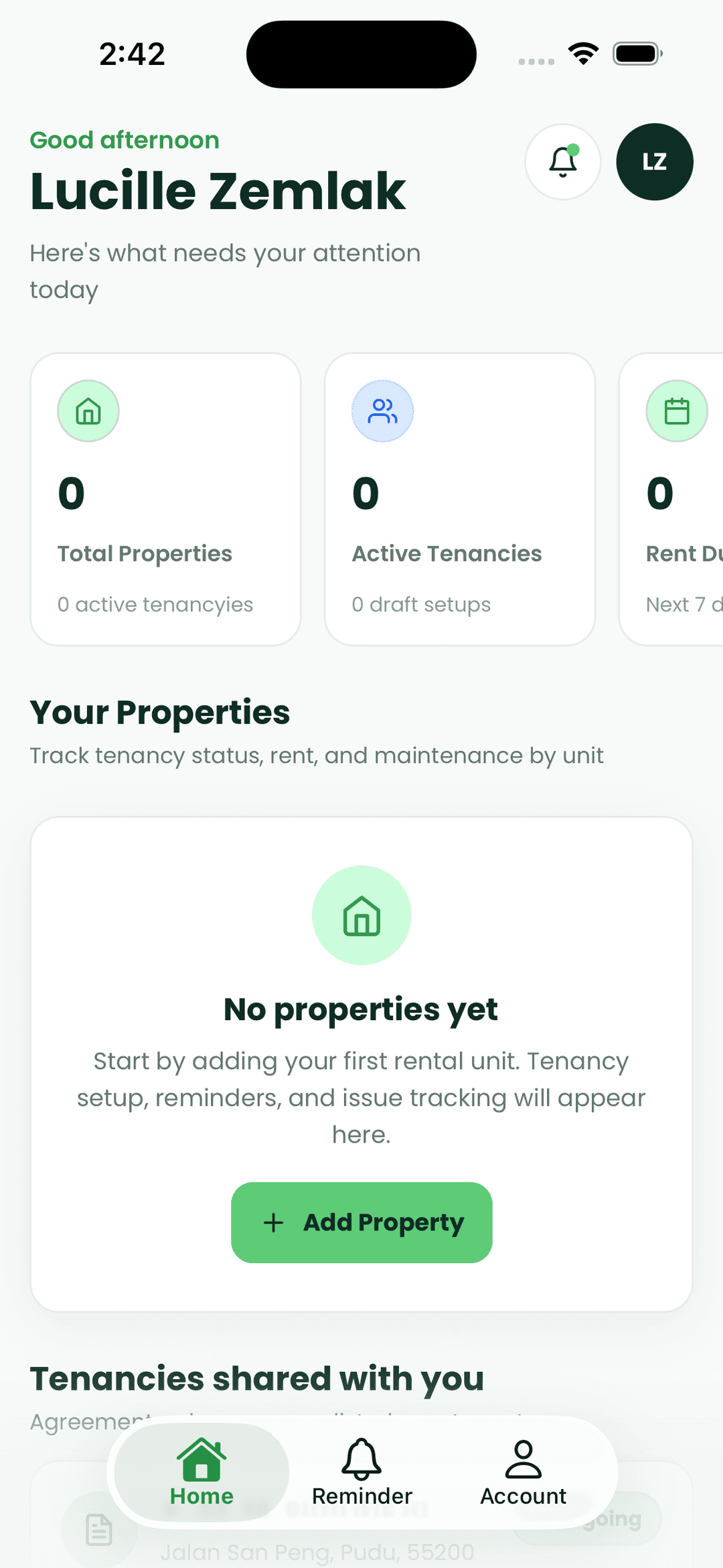 KitaSewa home dashboard on mobile